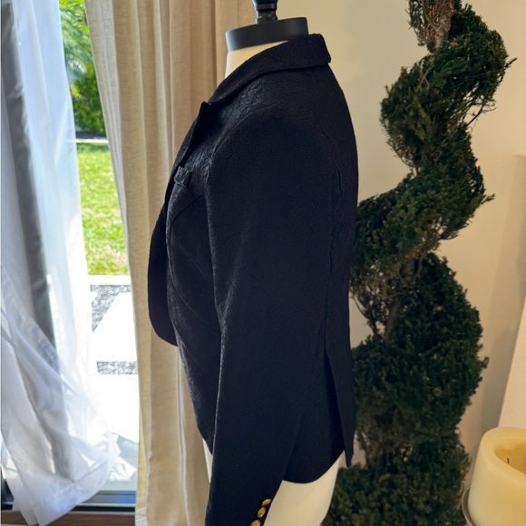 Smythe Black Lace Blazer with Gold Button - Size 10 - Picture 4 of 11